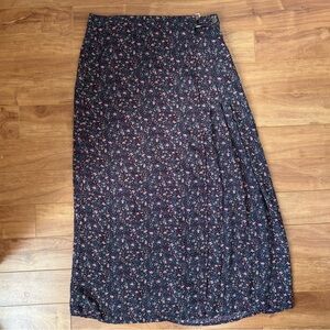 Tristan Black and Pink Floral Maxi Skirt